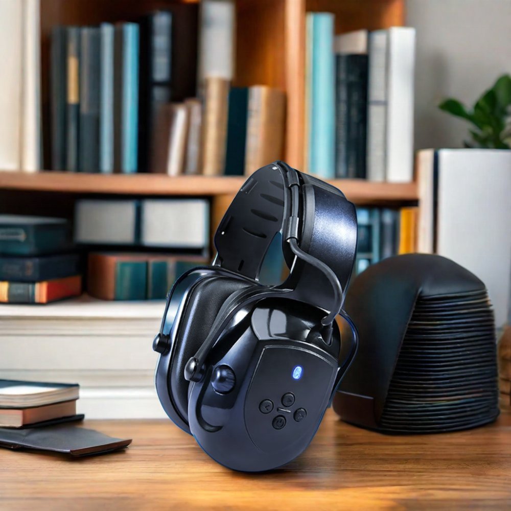 Multifunctional Electronic Communication Bluetooth Earmuffs Head Worn ABS Various Industrial Environments Noise Reduction