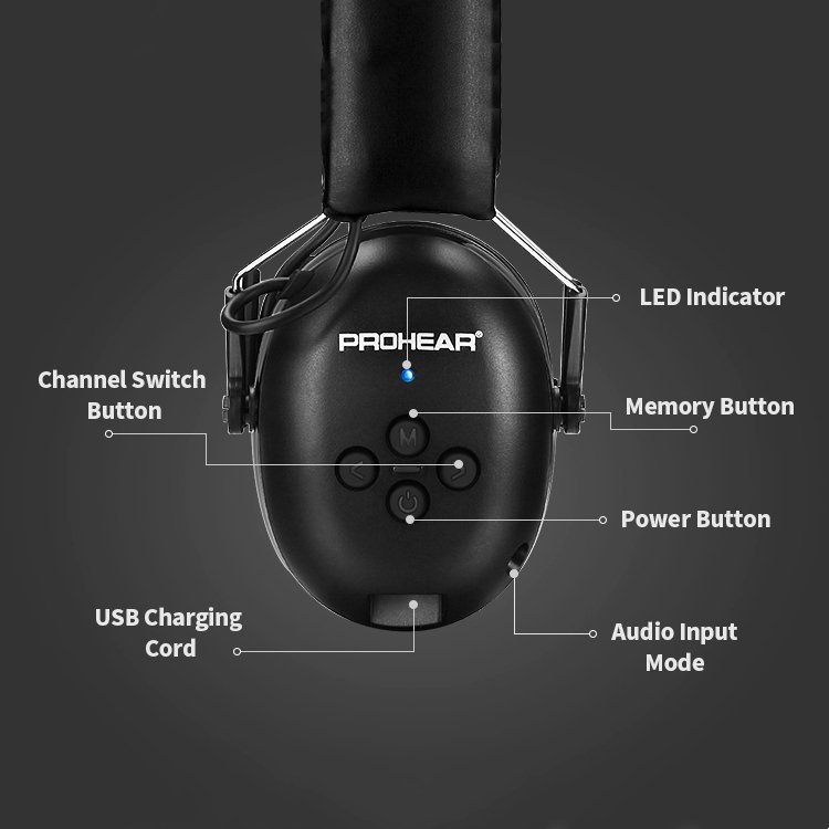 Electronic Earmuffs Shooting Headphones Built In Wireless Bluetooth Ear Protection Safety Earmuffs For Shooting