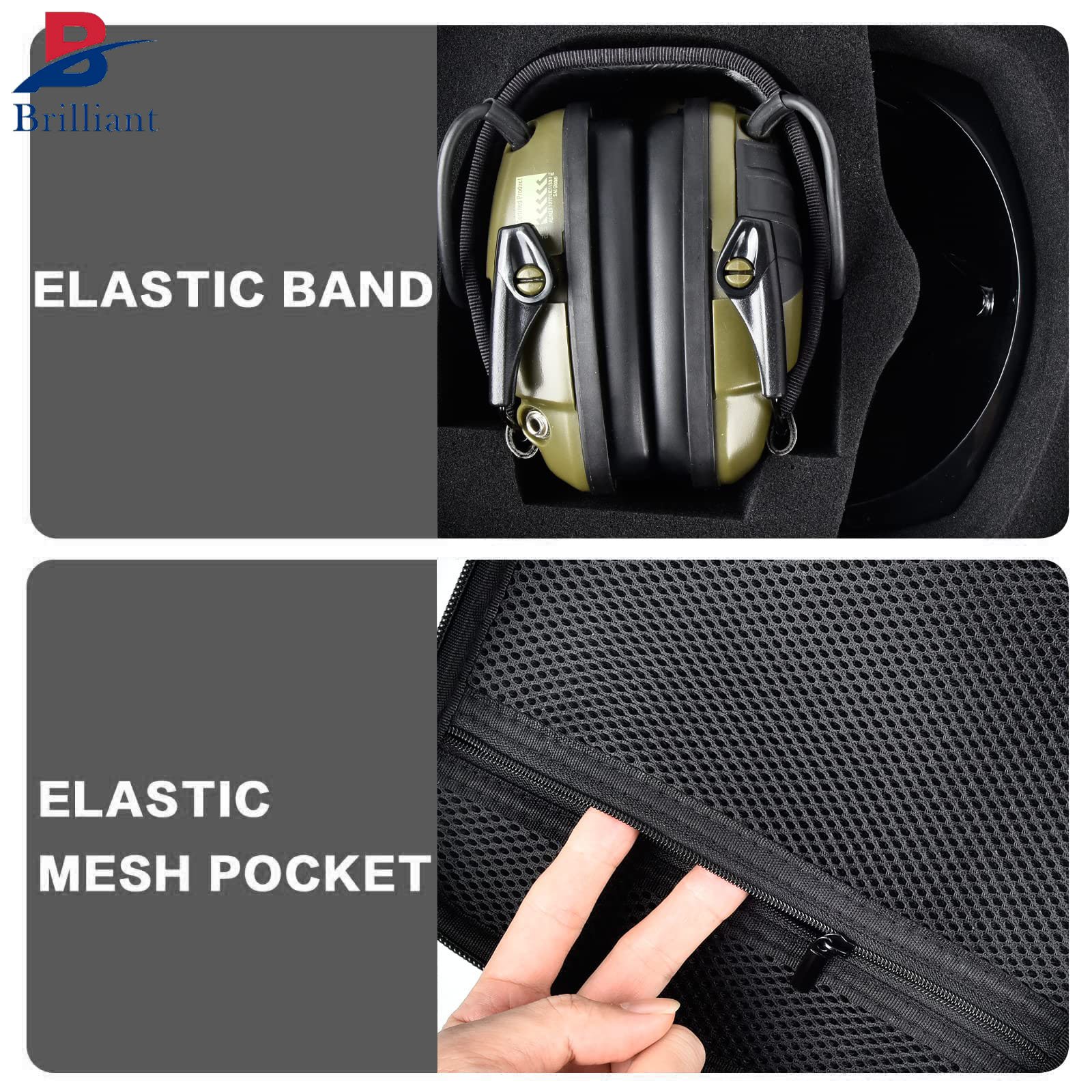 Brilliant Customized Eva Case for Shooting Hunting Hearing Ear Protection Carrying Case for Razor Slim Electronic Earmuffs
