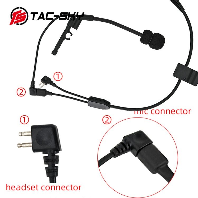 TS TAC-SKY COMTAC Y Cable Adapter Tactical Accessories for Electronic Ear Muffs Hearing Protection COMTAC I II III XPI Headset