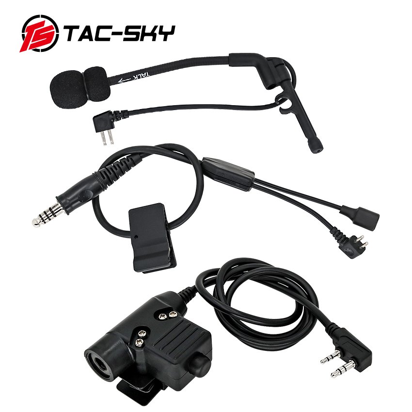 TS TAC-SKY COMTAC Y Cable Adapter Tactical Accessories for Electronic Ear Muffs Hearing Protection COMTAC I II III XPI Headset