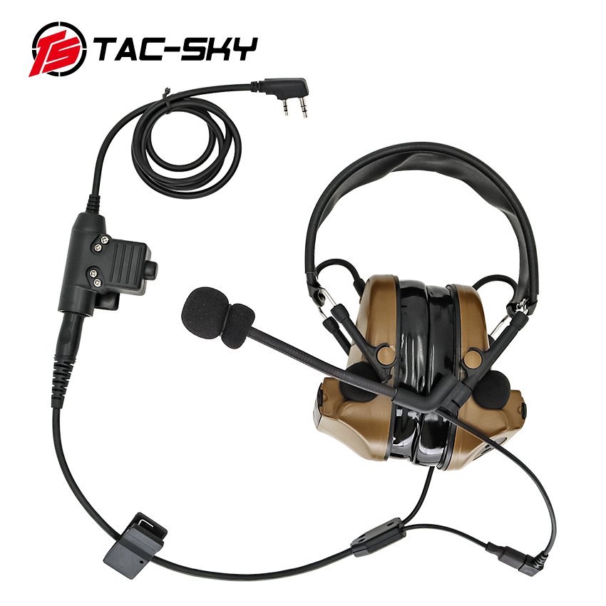 TS TAC-SKY COMTAC Y Cable Adapter Tactical Accessories for Electronic Ear Muffs Hearing Protection COMTAC I II III XPI Headset