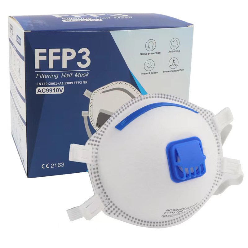 Verified Factory Custom EN149 FFP3 Respirator Mask Active Carbon Non-woven Adjustable Nose Clip Portable Dust Mask FFP3 10pack