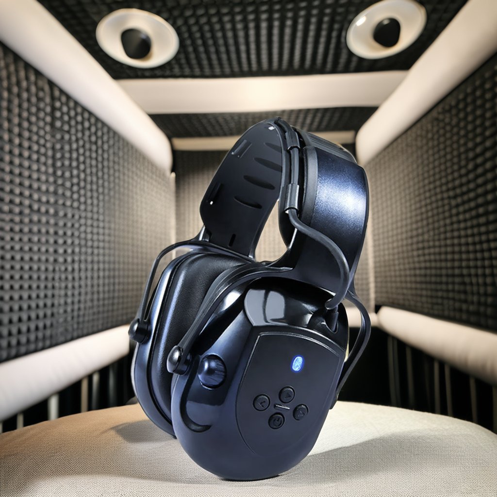Microphone Bluetooth Audio Jack Earmuffs Multi-Functional ABS Electronic Communication Noise Reduction Hearing Protector