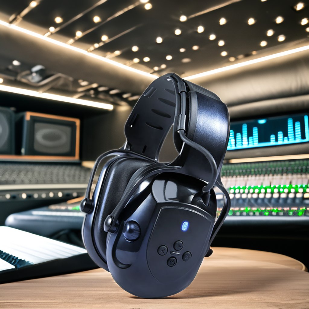 Microphone Bluetooth Audio Jack Earmuffs Multi-Functional ABS Electronic Communication Noise Reduction Hearing Protector