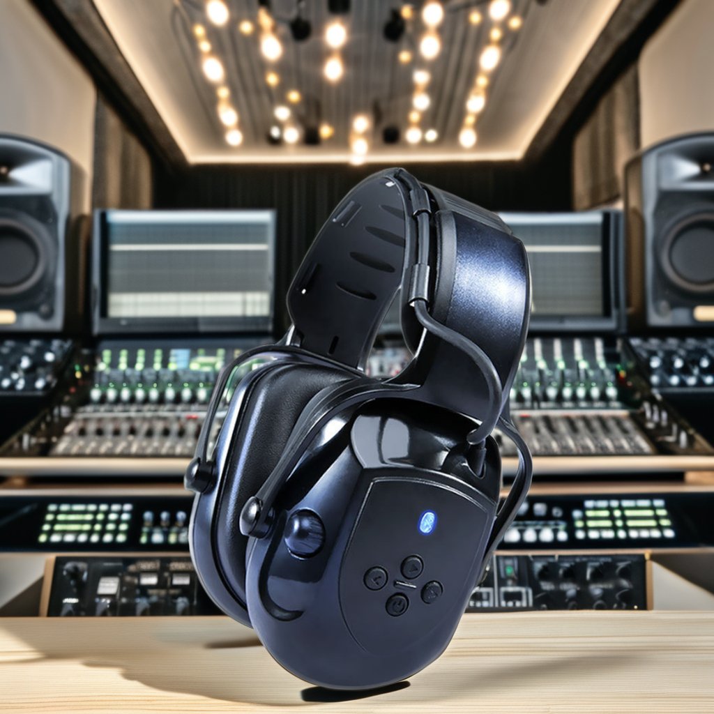 Microphone Bluetooth Audio Jack Earmuffs Multi-Functional ABS Electronic Communication Noise Reduction Hearing Protector