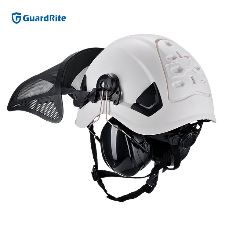 ABS Work Hard Hat Safety Helmet Combination Set with Visor and Ear Protection