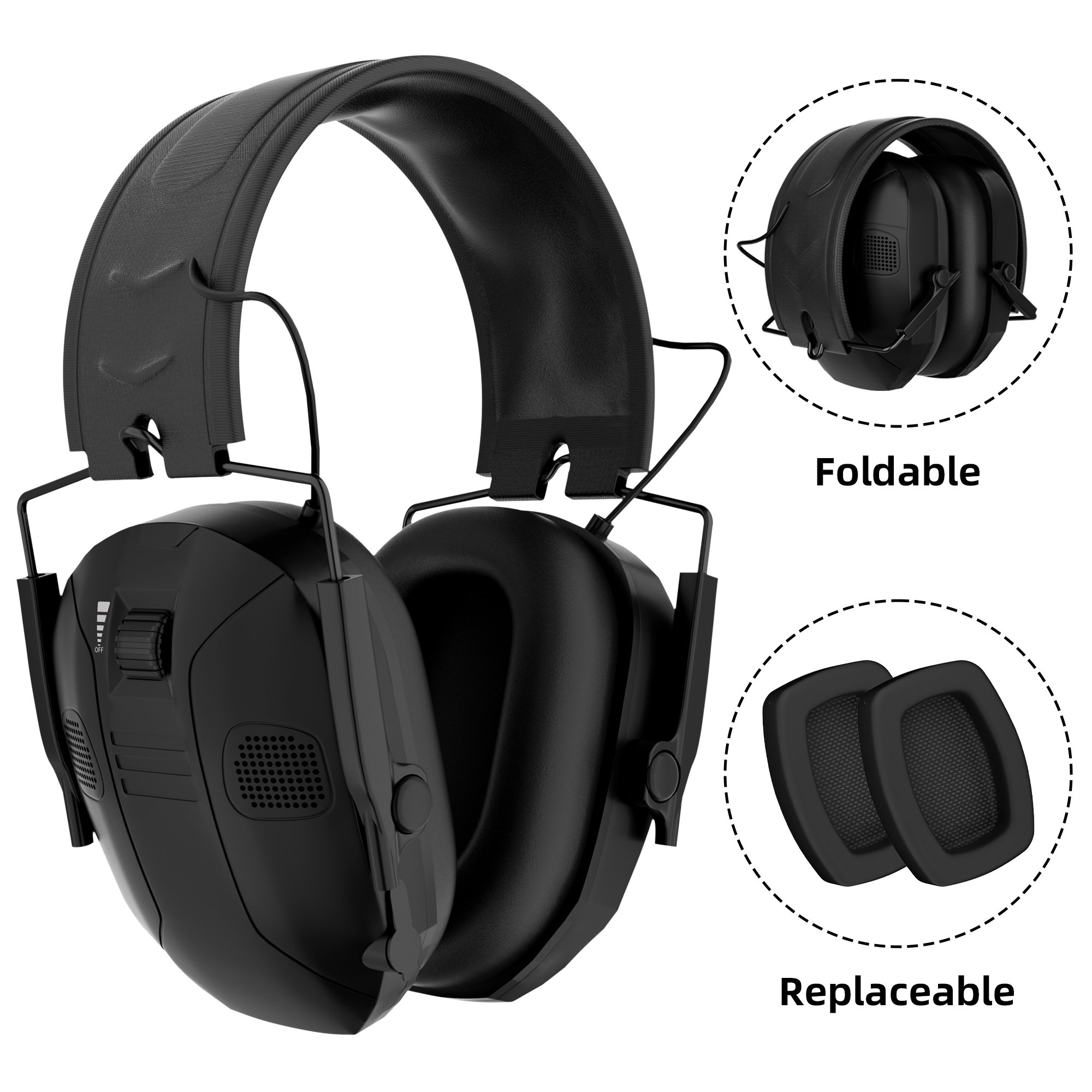 Hearing Protector Shooting Ear Protection Safety Noise Reduction Hearing Protection Electronic Earmuffs Ear Defender