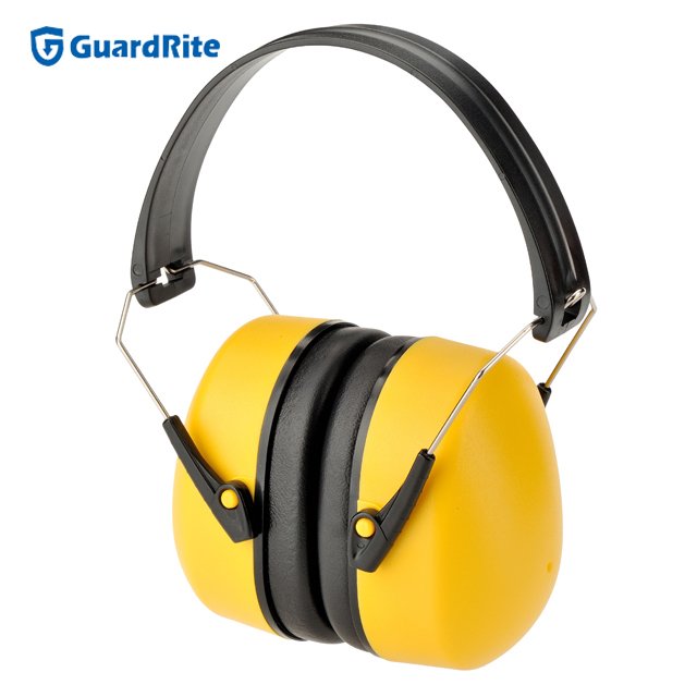 GuardRite Brand Popular Yellow Color Folding Earmuff industrial sound proof ear muffs