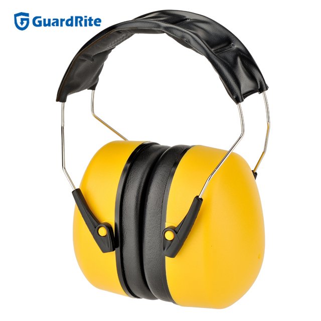 GuardRite Brand Popular Yellow Color Folding Earmuff industrial sound proof ear muffs