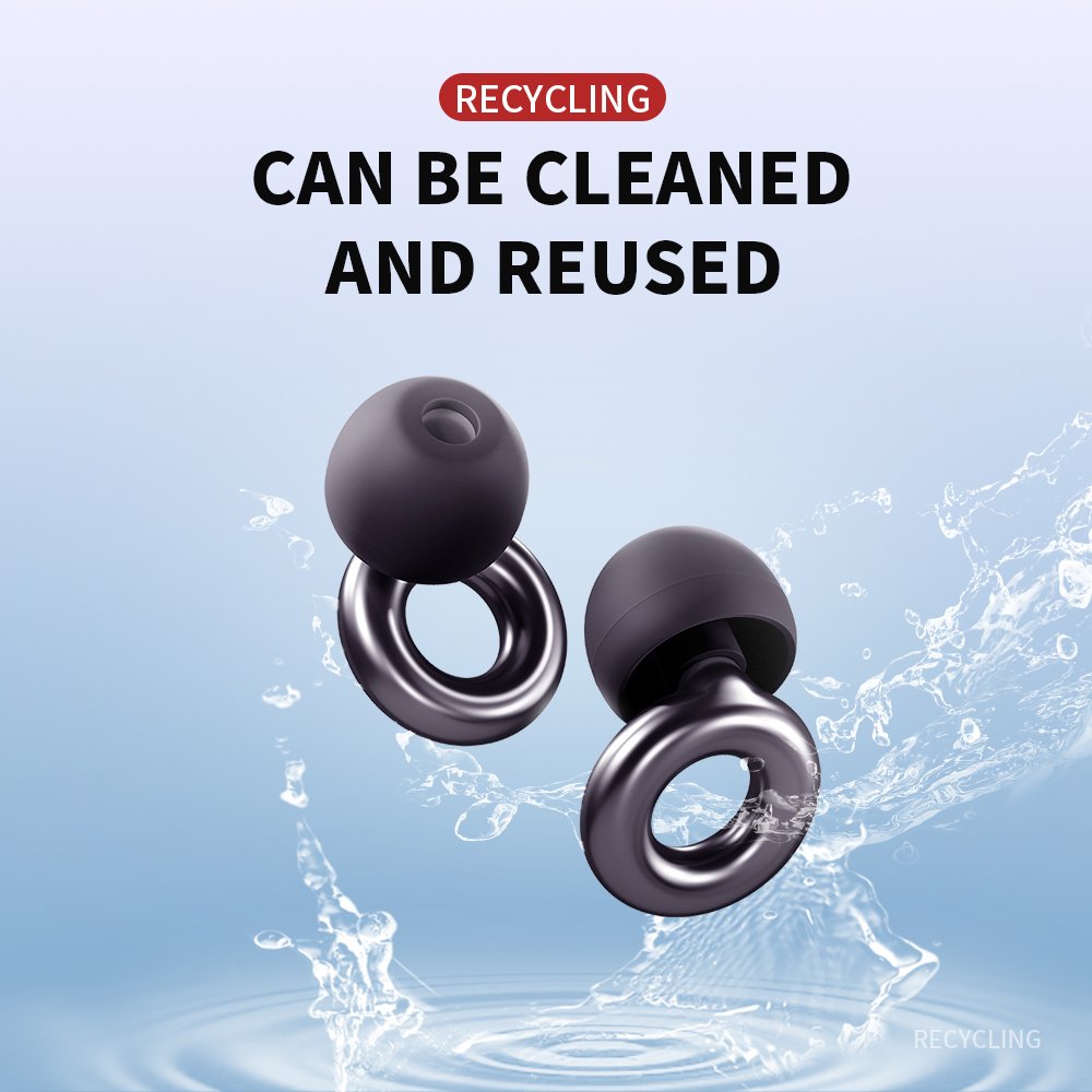 High Fidelity Silicone Earplugs Ear Hear Protection Noise Cancelling for Swimming ,Concert,Festival