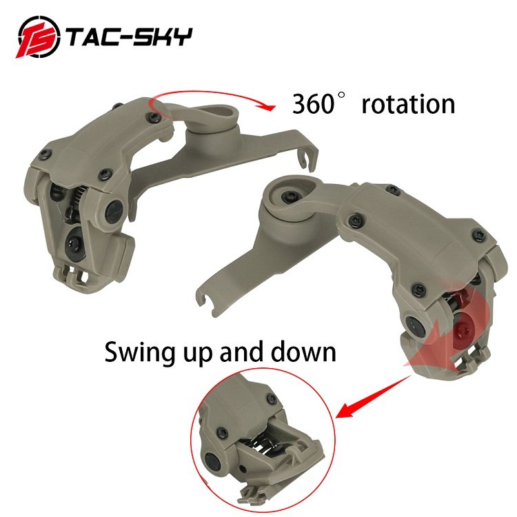 TS TAC-SKY SORDIN Tactical Hunting Airsoft Hearing Protection Shooting Headset Accessory Helmet ARC Rail Adapter
