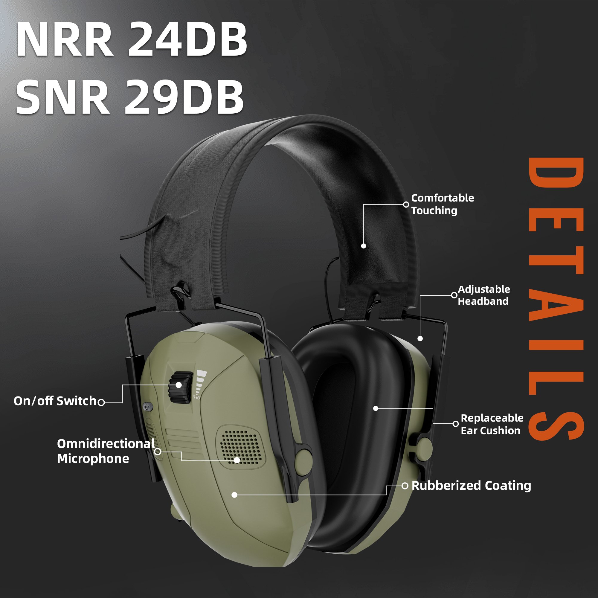 MIC Bluetooth Tactical Headset Hearing Protection Noise Cancelling Electronic Shooting Earmuffs Protective Ear Muffs Defender
