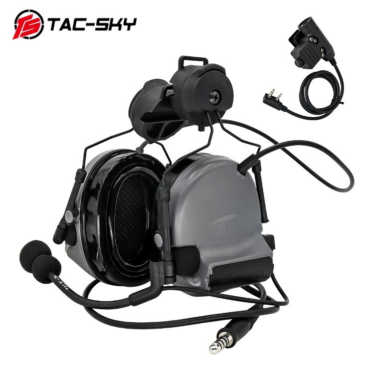 TS TAC-SKY ARC Rail Helmet Bracket Version COMTAC II Tactical Headset Hearing Protection Electronic Ear muffs Shooting Headset