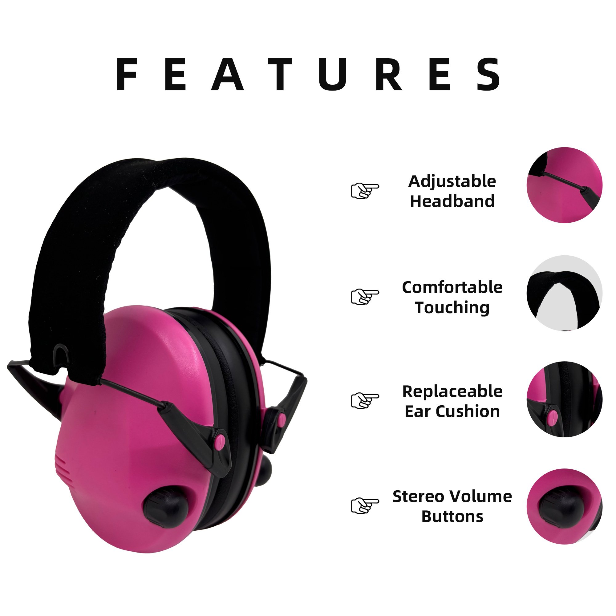 OEM GS122P2AA-A Reliable Comfortable Hearing Protection Product Noise Reduction Safety Shooting Muffs Electronic Earmuffs