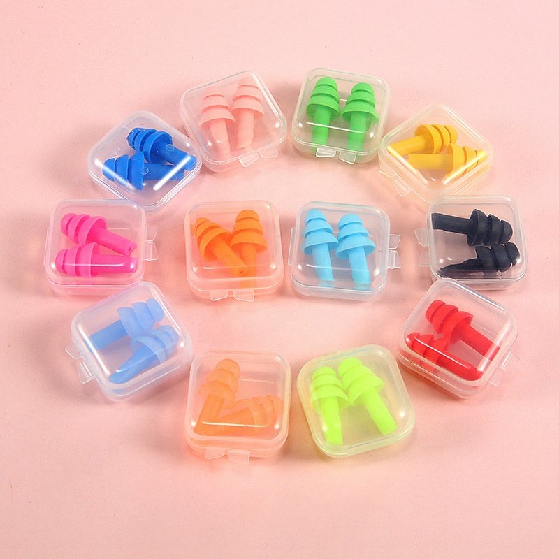 Silicone Soundproof ear plugs Noise Reduction Sleeping Swimming Safety Earplugs