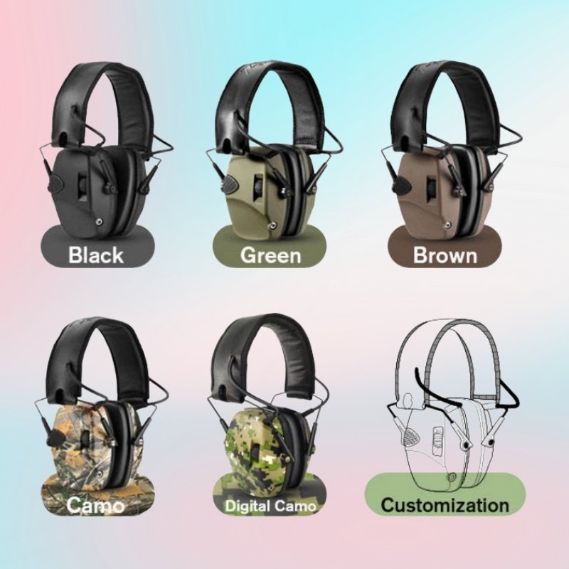 ZH Shooters Electronic Earmuff Best Earmuff Hearing Protection Comfortable Head Mounted Earmuffs