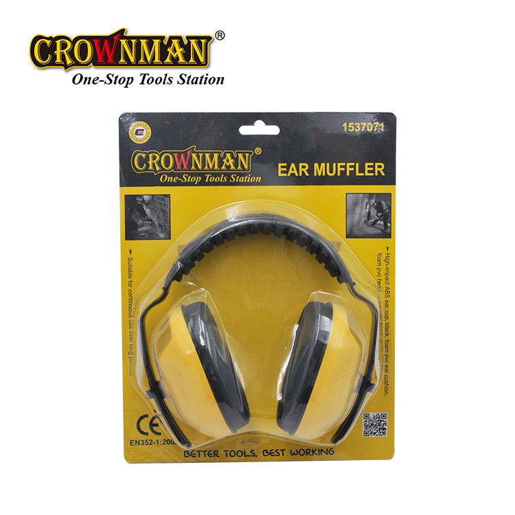 CROWNMAN PPE Yellow ABS Case Soundproof Earmuffs Individual Hearing Protection Safety Ear Muff