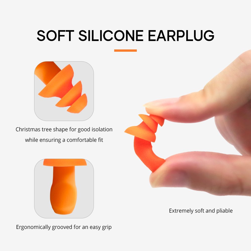 20 Pairs Corded Ear Plugs Reusable Silicone Earplugs with String Ear Plug Sleep Noise Cancelling for Hearing Protection