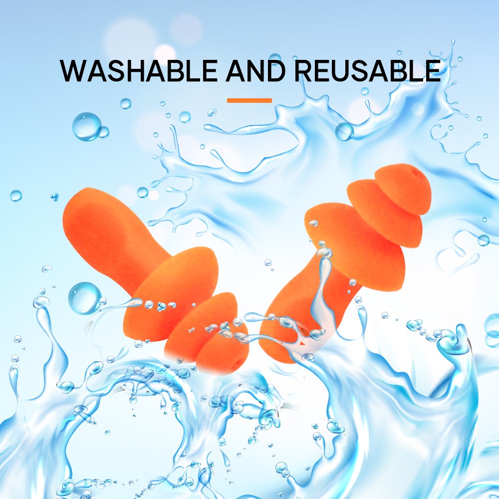 20 Pairs Corded Ear Plugs Reusable Silicone Earplugs with String Ear Plug Sleep Noise Cancelling for Hearing Protection