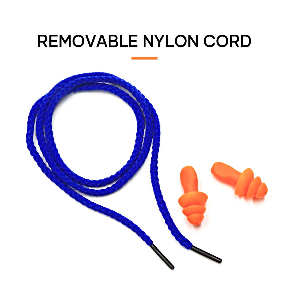 20 Pairs Corded Ear Plugs Reusable Silicone Earplugs with String Ear Plug Sleep Noise Cancelling for Hearing Protection