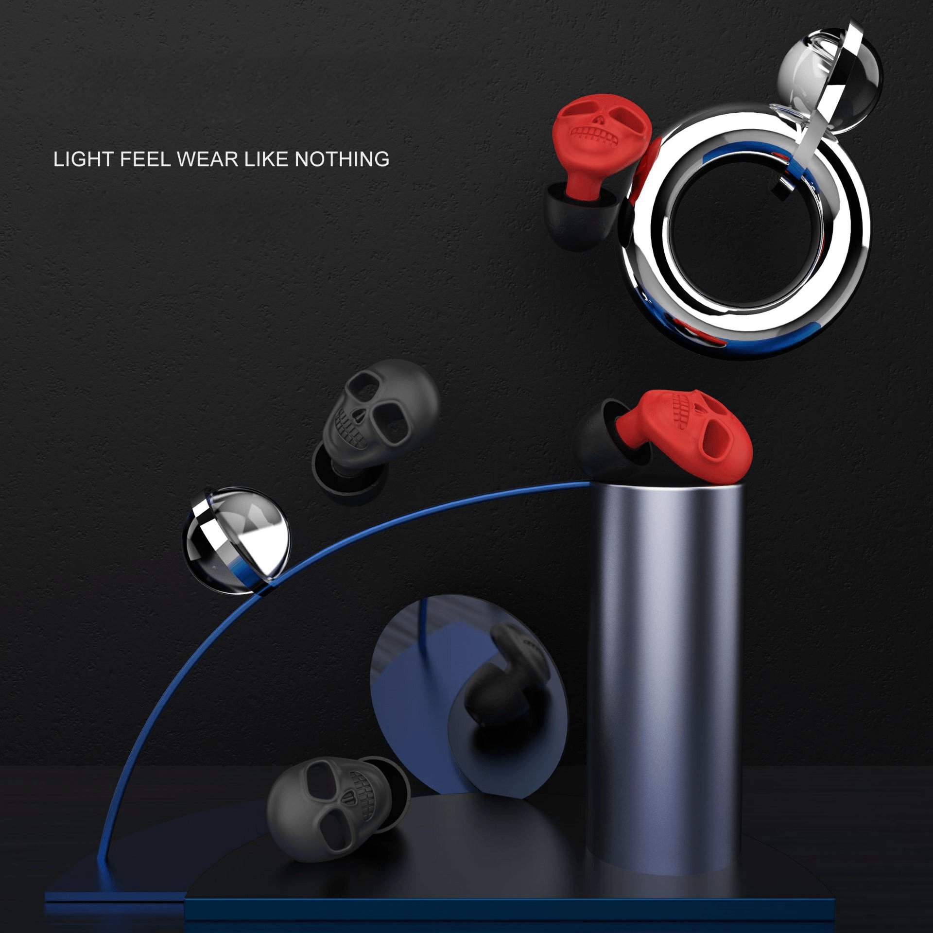 EarPlugs for Sleeping, Reusable and Noise Reduction 25dB-27dB with 6 Ear Tips, Soft Hearing Protection Earplugs