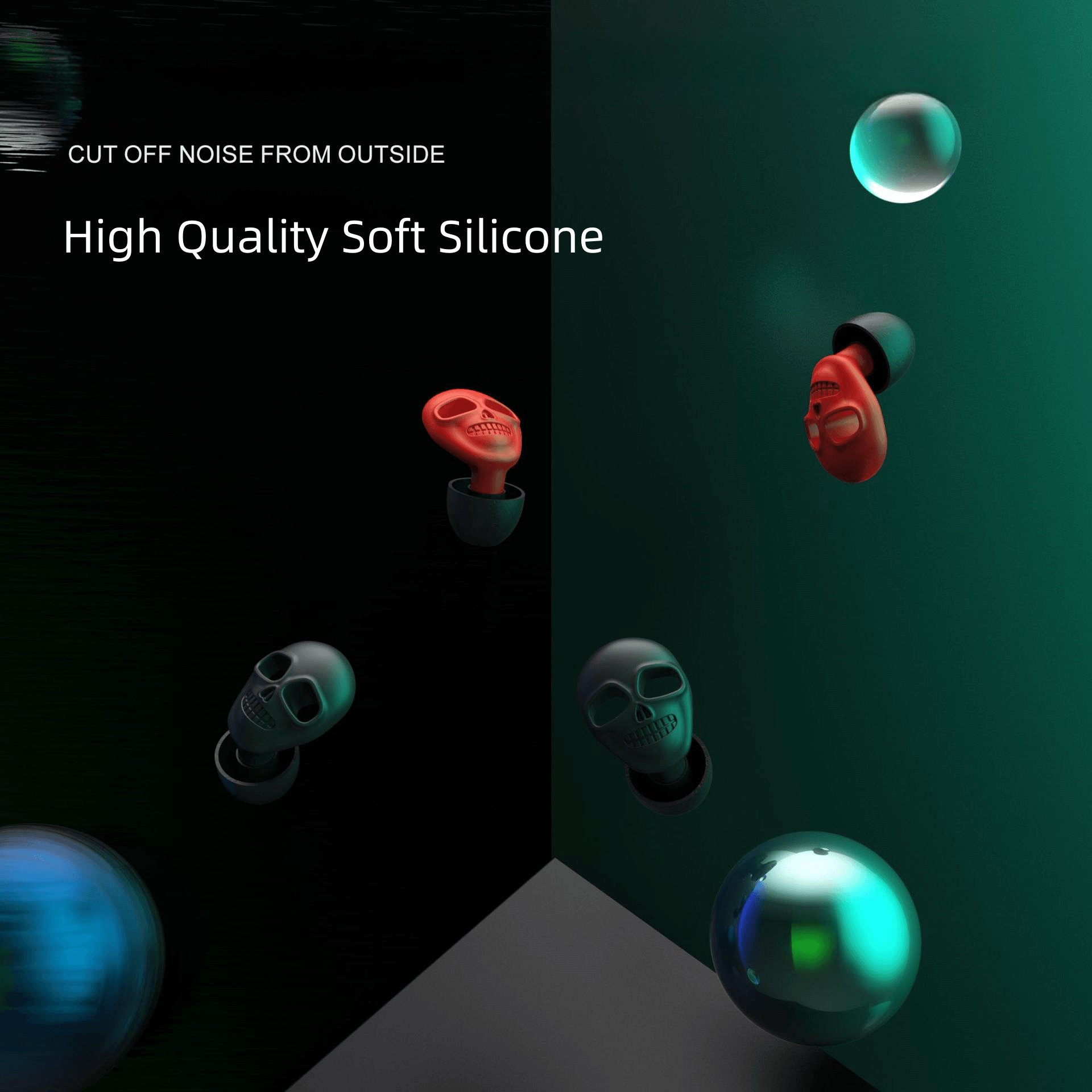 EarPlugs for Sleeping, Reusable and Noise Reduction 25dB-27dB with 6 Ear Tips, Soft Hearing Protection Earplugs
