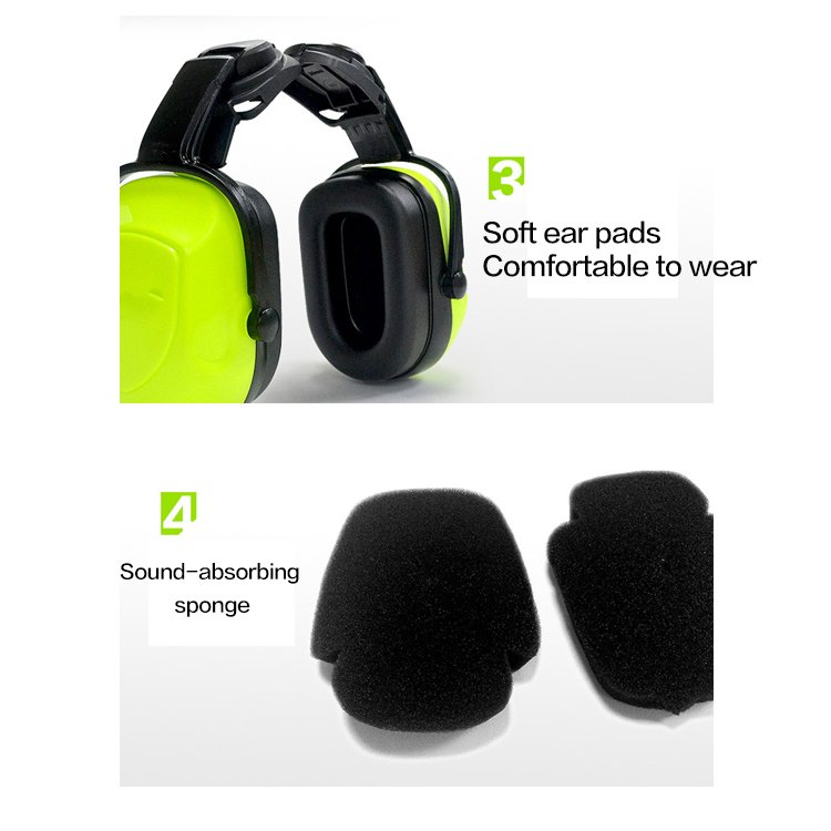 Industrial PPE Earmuffs & Hard Helmet Hat 30db Protective Noise Reduction Hearing PU & ABS Material Safety Ear Protection