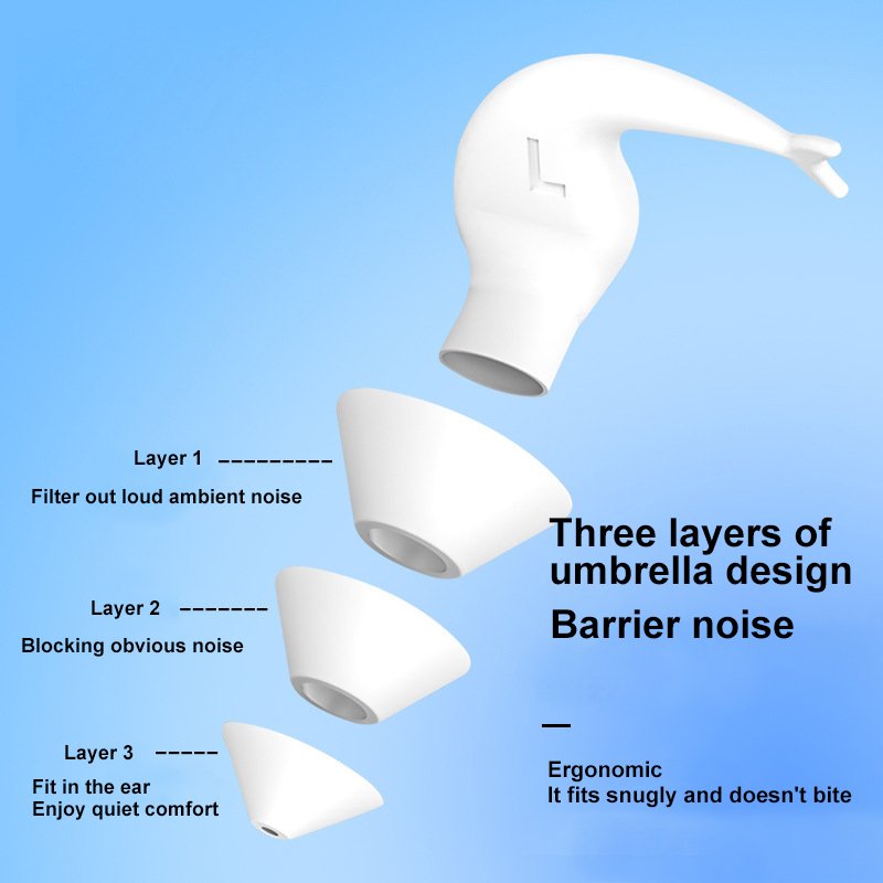 Noise cancelling earplugs Silicone earplugs protect hearing and focus on sleep fishtail design
