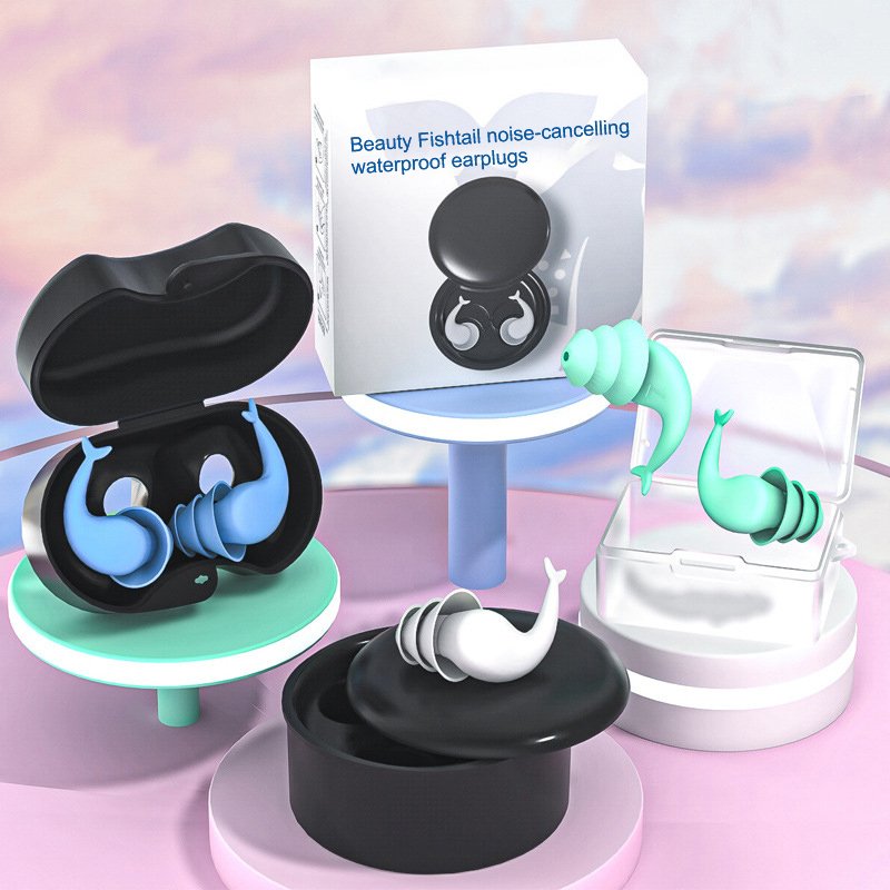 Noise cancelling earplugs Silicone earplugs protect hearing and focus on sleep fishtail design