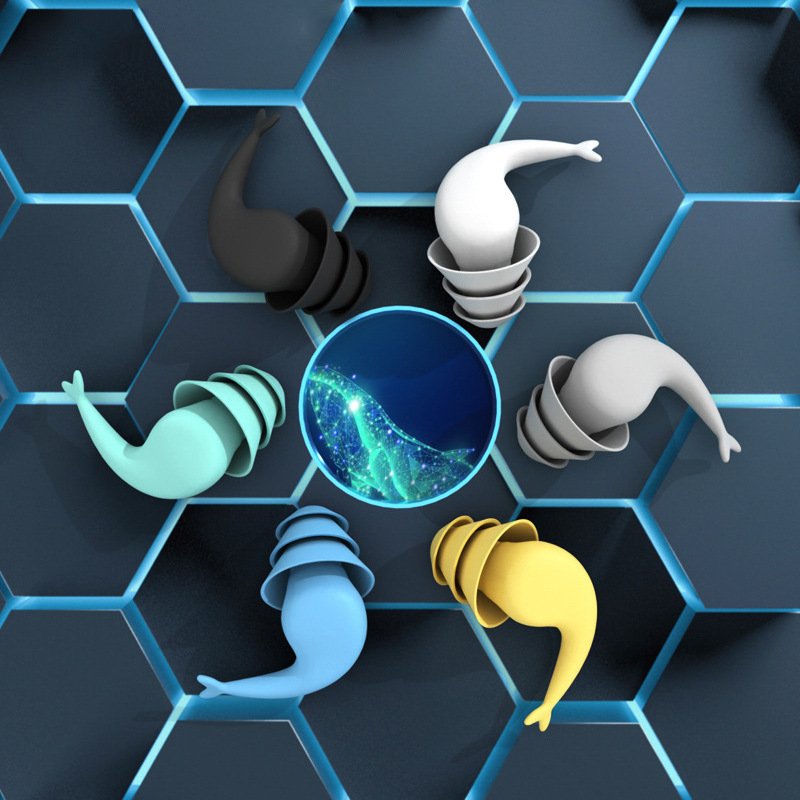 Noise cancelling earplugs Silicone earplugs protect hearing and focus on sleep fishtail design