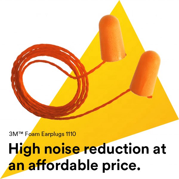 3M Foam Earplugs 1110 Corded Noise reduction learning sleep Hearing protection