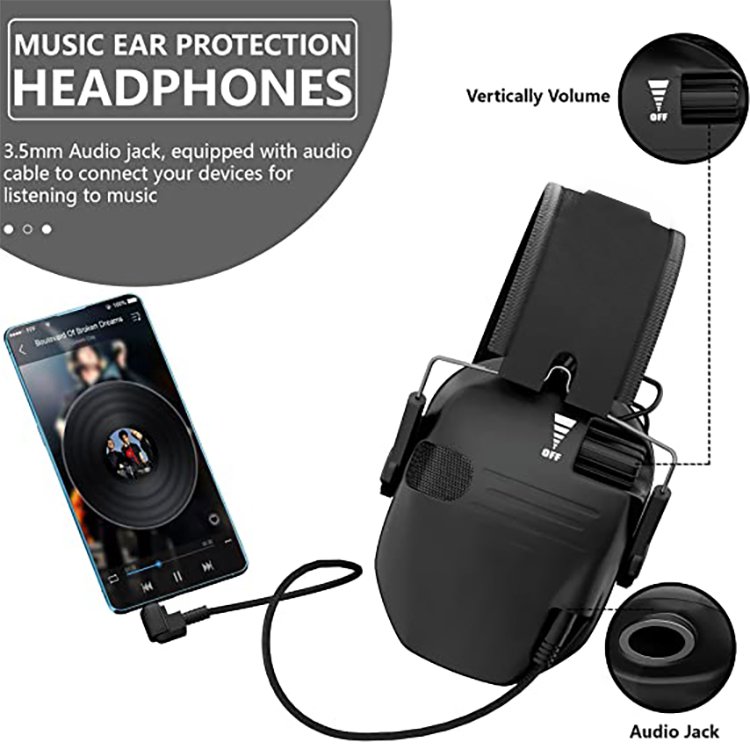 NRR 25dB Compressed Noise Reduction Soundproof Headphone Tactical Hearing Protection Electronic Shooting Ear Muffs