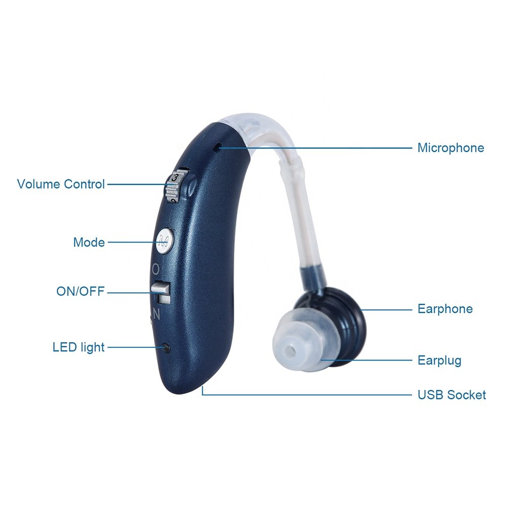 Hearing aid Audifonos Low Cost BTE Hearing Amplifier Rechargeable Bluetooth Wireless Device