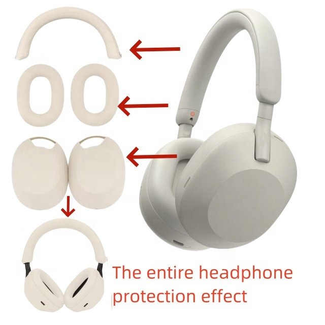 forSony WH-1000XM5 earphone protective case three piece set for ear/shell/headband protection