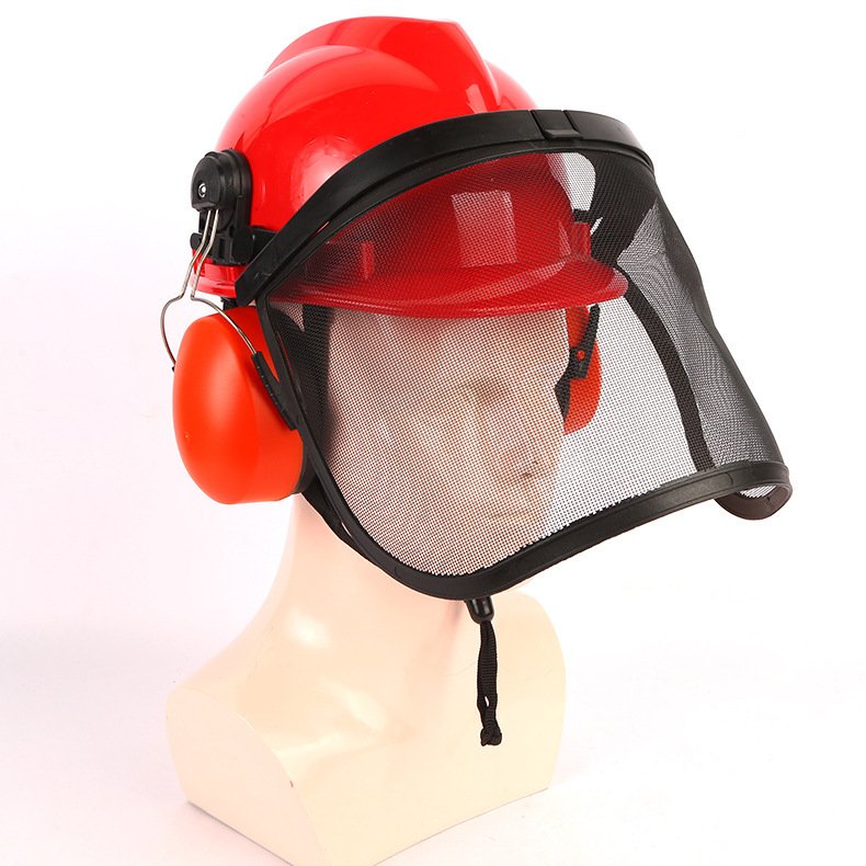 Headwear Noise Suppressant Ear Protection Earmuffs With Safety Hat Mask Wire Mesh Shield Noise Reduction Sound Insulation