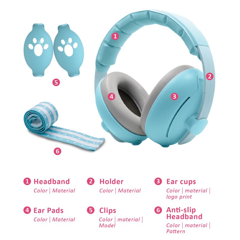 Kids Ear Muff Noise Reduction Earmuffs Baby Hearing Protection Noise canceling Baby Sleeping earmuffs kid safety earmuff