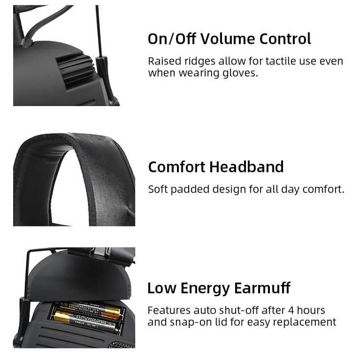 Electronic Noise Cancelling Electronic Earmuff for Hunting Shooting Range Tactical Ear Protection Ear muffs