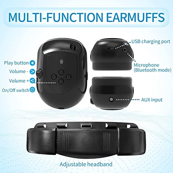 Electronic Noise Cancelling Bluetooth Electric Ear muffs Hunting Shooting Protection Earmuff