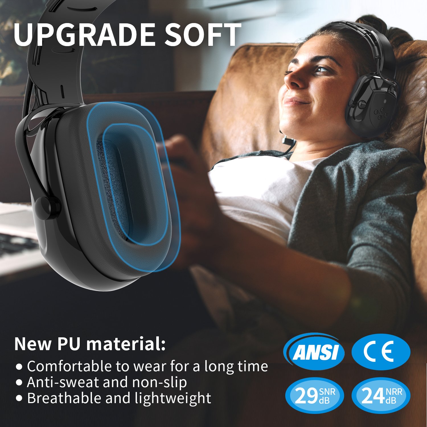 Electronic Noise Cancelling Bluetooth Electric Ear muffs Hunting Shooting Protection Earmuff
