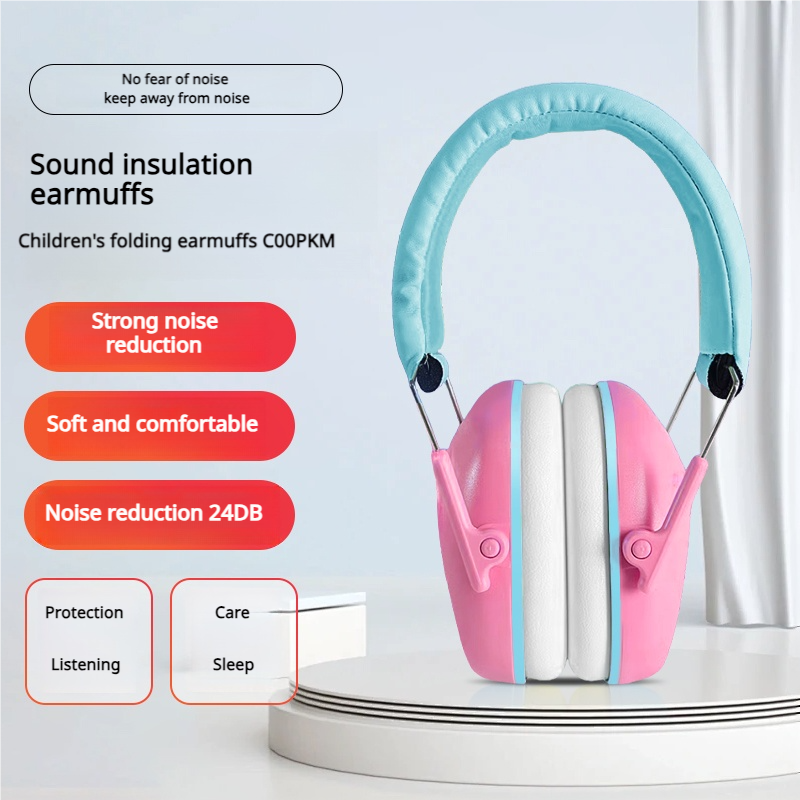 Pink ABS Children's Earmuffs Safety Noise-Reducing Earplugs for Hearing Protection Baby Safe Noise Isolating Ear Muff