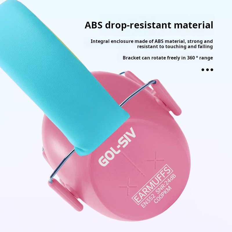 Pink ABS Children's Earmuffs Safety Noise-Reducing Earplugs for Hearing Protection Baby Safe Noise Isolating Ear Muff