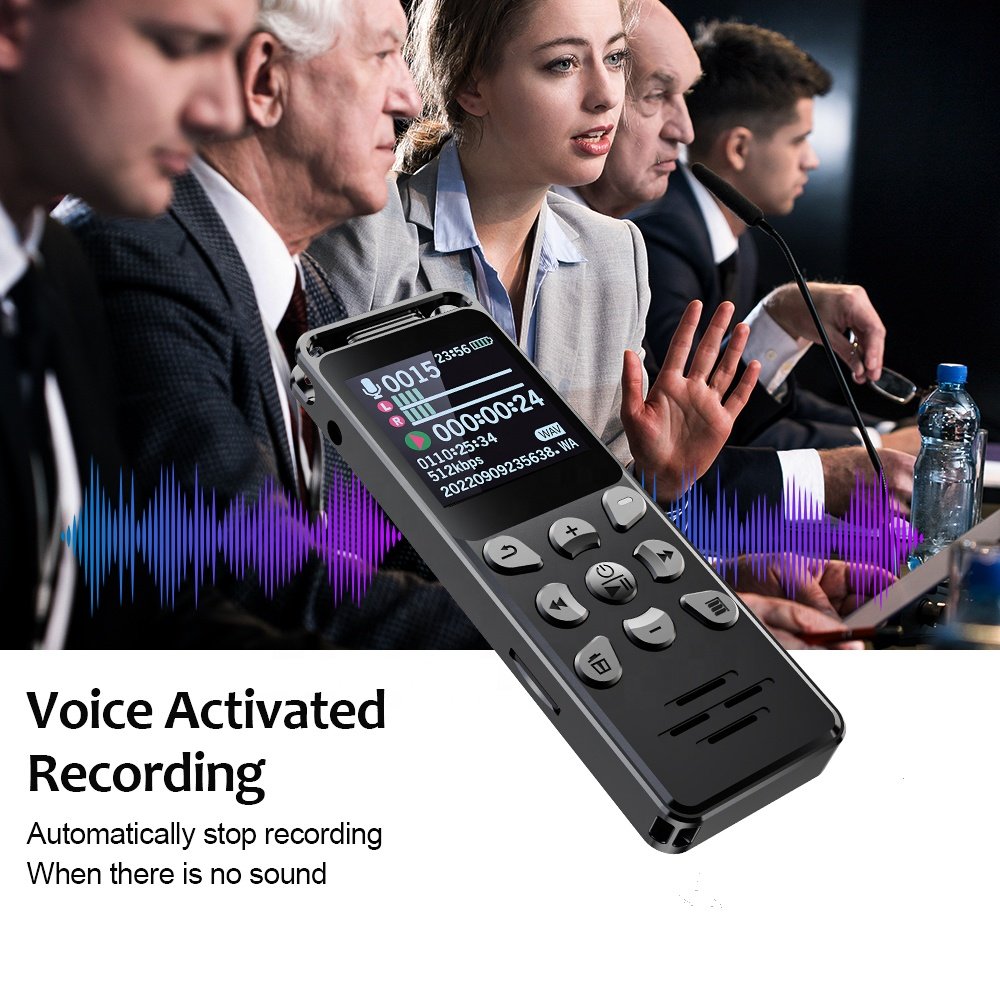 V68 Voice Recorder Digital MP3 Player 580mAh Noise Reduction Password Protection TFT Colorful Screen Audio Interview Dictaphone