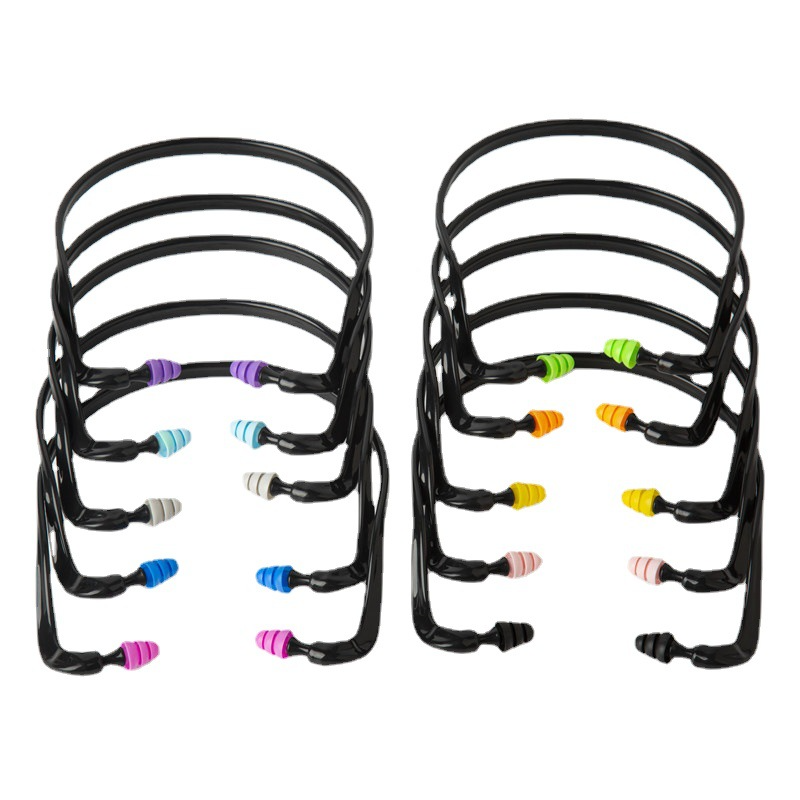 Wholesale Soft Banded Silicone Swimming Reusable Earplugs Washable Hearing Bands Silicone Band Earplugs
