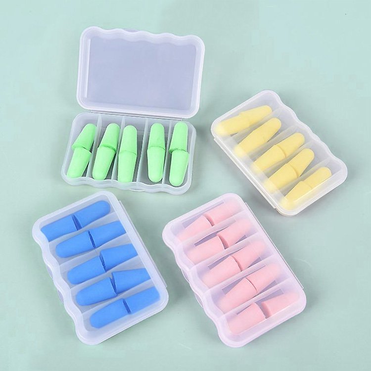 5 Pairs Memory Foam Ear Plugs Disposable Ear Plugs for Sleeping Noise Canceling