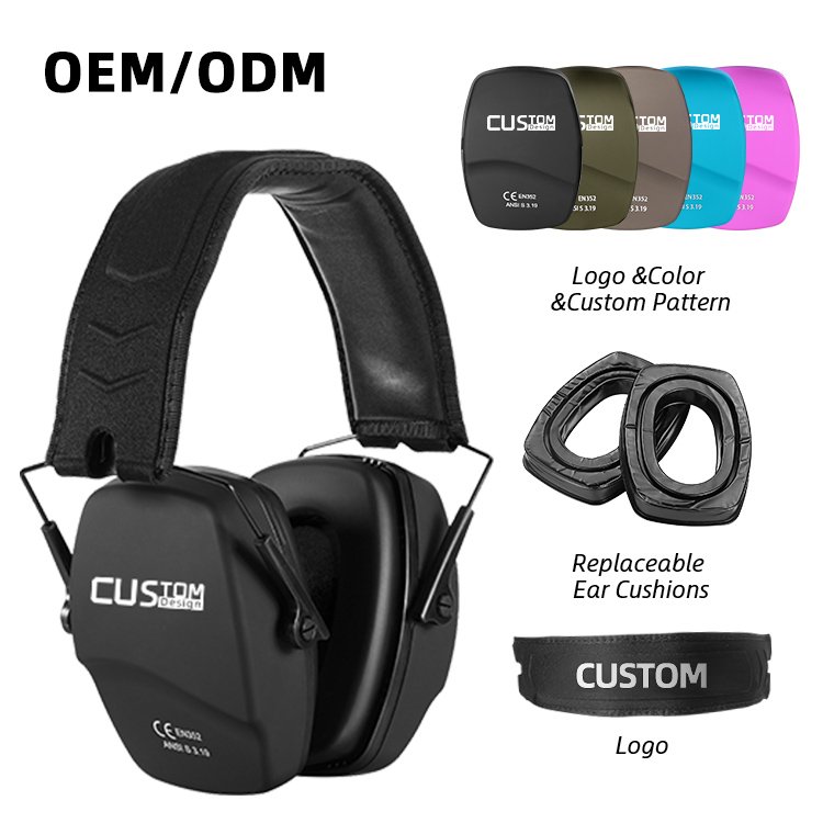 Custom Logo Hunters Sound Reduce Noise Cancelling Hearing Protection Ears Outdoor Hunting Earmuffs