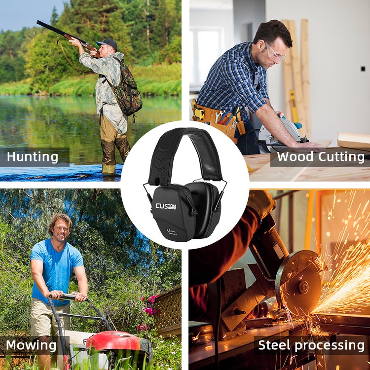 Custom Logo Hunters Sound Reduce Noise Cancelling Hearing Protection Ears Outdoor Hunting Earmuffs