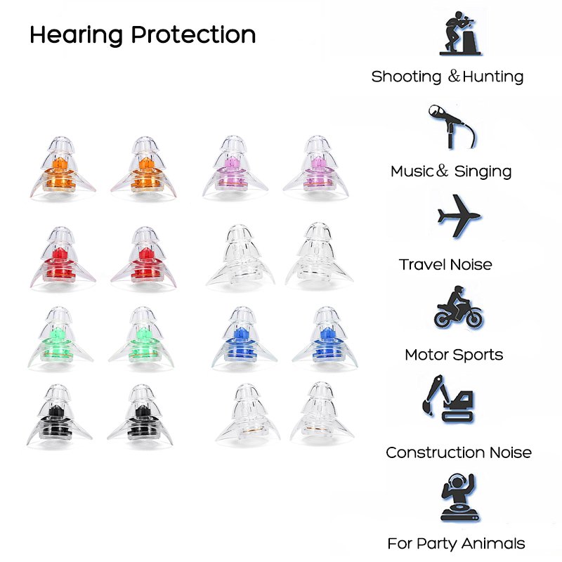27db Noise Cancelling Earplugs Hearing Protection Reusable Silicone Ear Plugs For Sleep Concerts Musician Bar Drummer