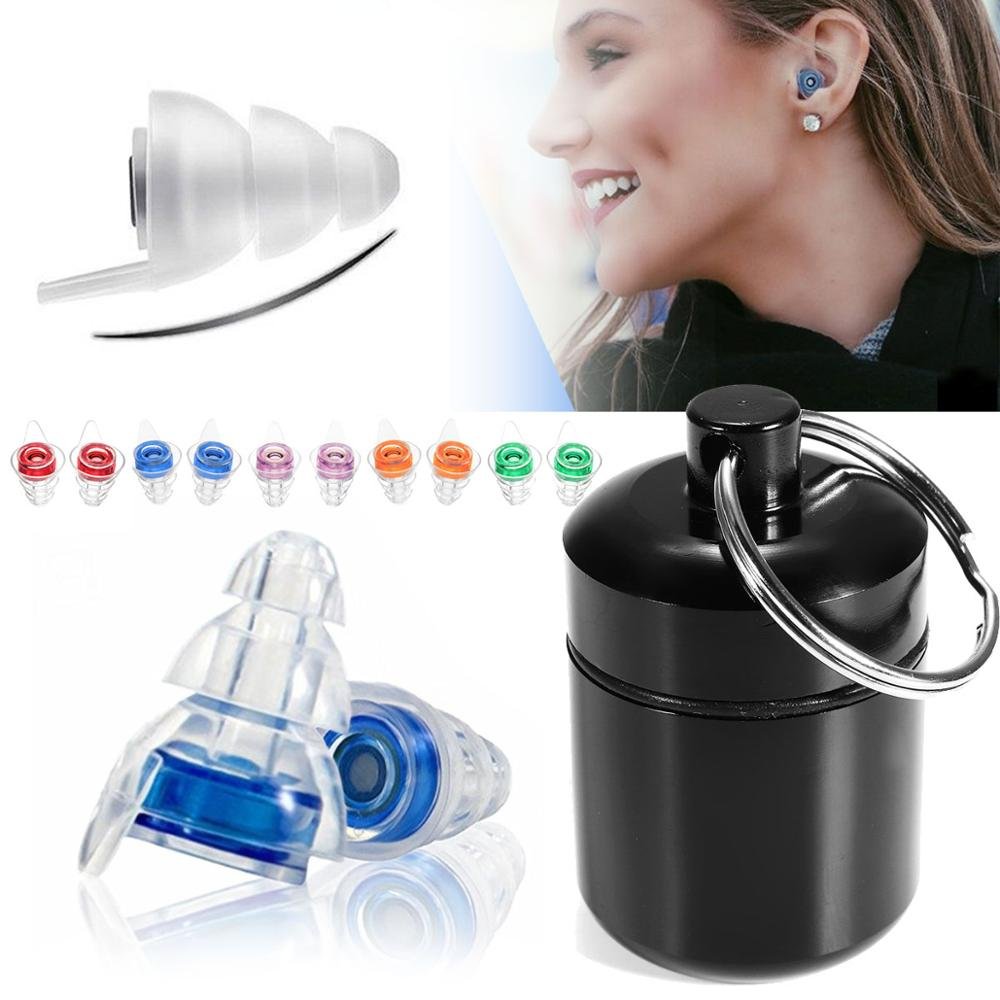 27db Noise Cancelling Earplugs Hearing Protection Reusable Silicone Ear Plugs For Sleep Concerts Musician Bar Drummer