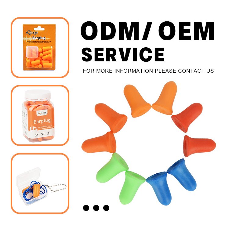 Disposable Bell shaped Hearing Protection for PU Foam Earplugs Noise Reduction with NRR32dB